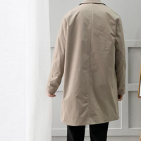 Ponadgabarytowy Retro czarny mężczyźni prochowce Homme płaszcz na co dzień elegancki płaszcz męski tunika Buttom ubrania chroniące przed wiatrem kurtka dla mężczyzn 6